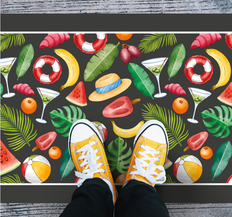 Tapis vinyle  événements ambiance estivale tropicale - TenStickers