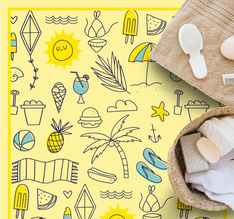 Tapis vinyle  événements ambiance plage ensoleillée - TenStickers