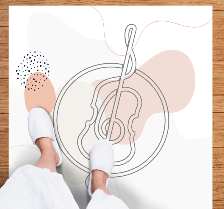 Tapis vinyle design moderne contour des notes de musique - TenStickers