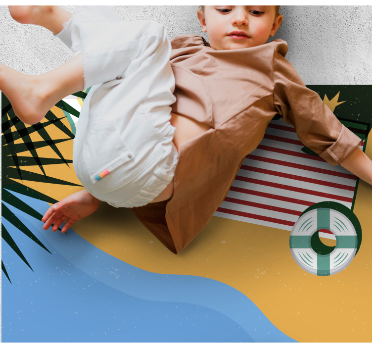 Tapis vinyle nature scène de pique-nique sur la plage - TenStickers