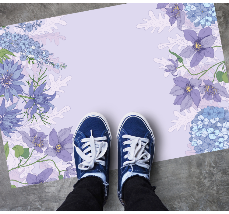 Tapis vinyle fleurs et plantes accents floraux lavande - TenStickers