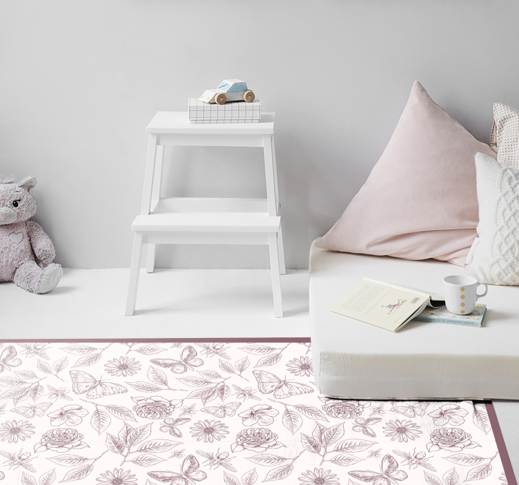 Tapis vinyle fleurs et plantes arrangement floral subtil - TenStickers