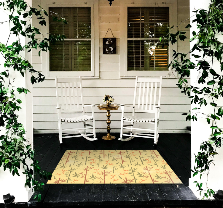 Tapis vinyle fleurs et plantes bambou botanique - TenStickers