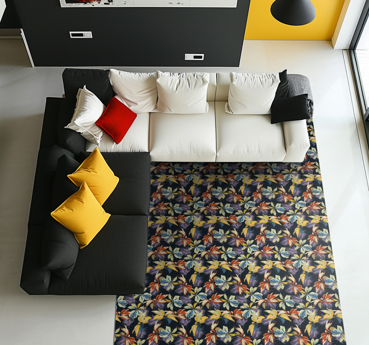 Tapis vinyle fleurs et plantes botanique tropicale - TenStickers