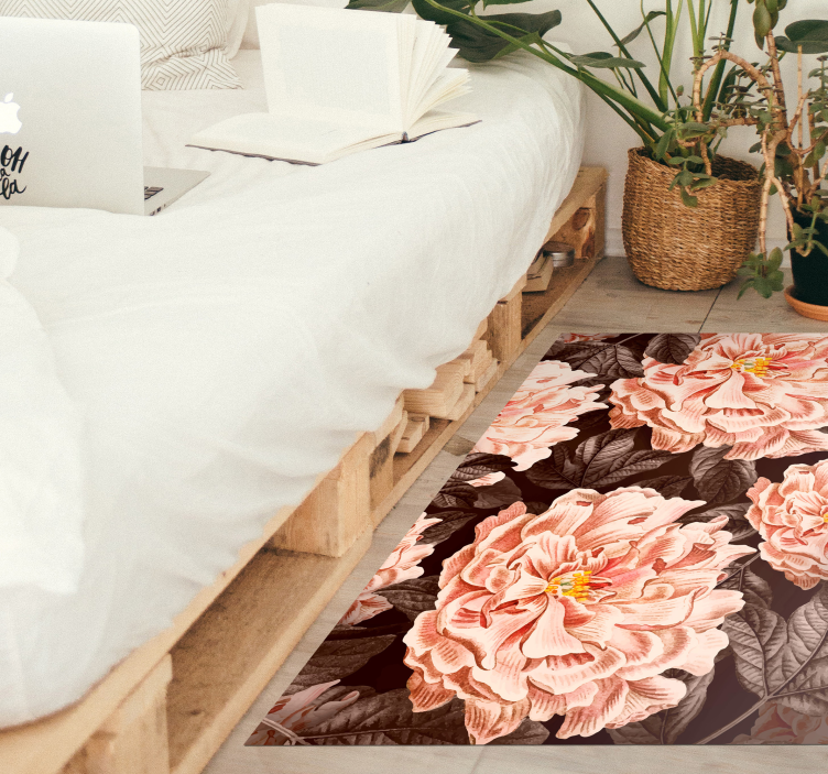Tapis vinyle fleurs et plantes fleurs florales élégantes - TenStickers