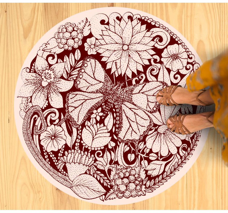 Tapis vinyle fleurs et plantes conception délicate des ailes - TenStickers