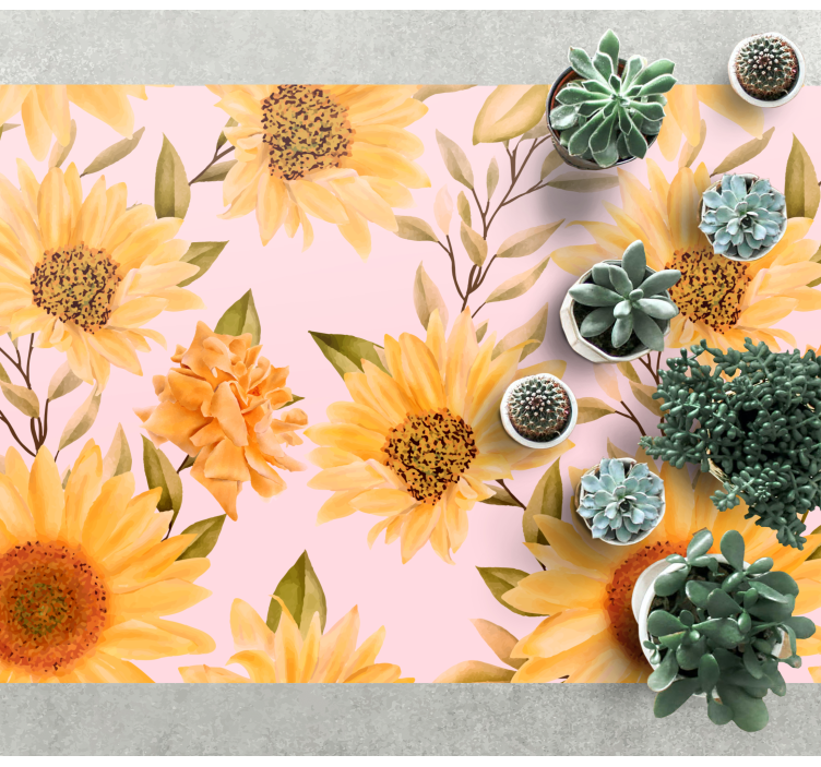 Tapis vinyle fleurs et plantes concept floral de tournesol - TenStickers