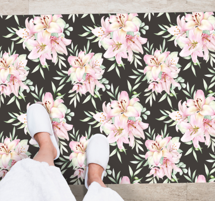 Tapis vinyle fleurs et plantes délicatesse florale - TenStickers