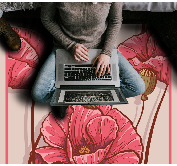 Tapis vinyle fleurs et plantes design floral élégant - TenStickers