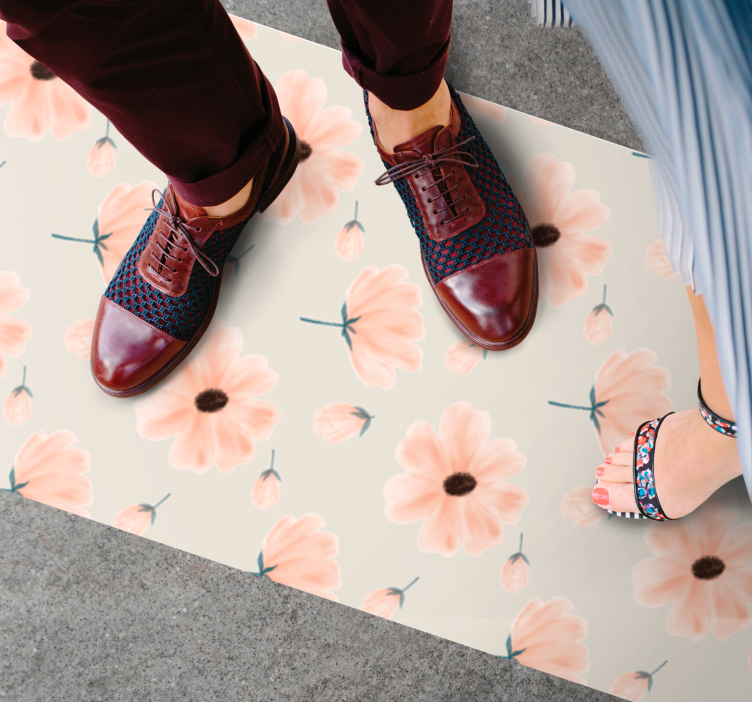 Tapis vinyle fleurs et plantes motif doux - TenStickers