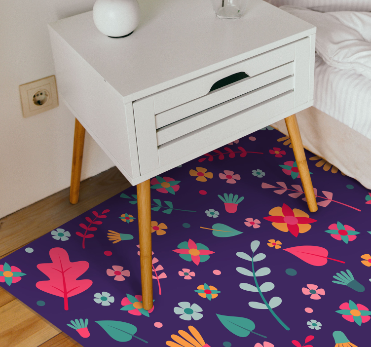 Tapis vinyle fleurs et plantes éclat de couleur florale - TenStickers