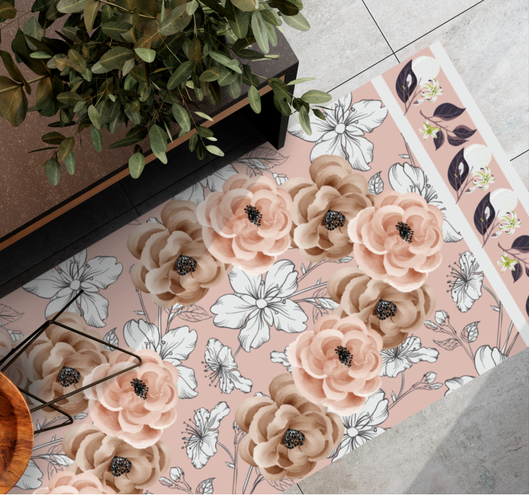 Tapis vinyle fleurs et plantes élégance botanique florale - TenStickers