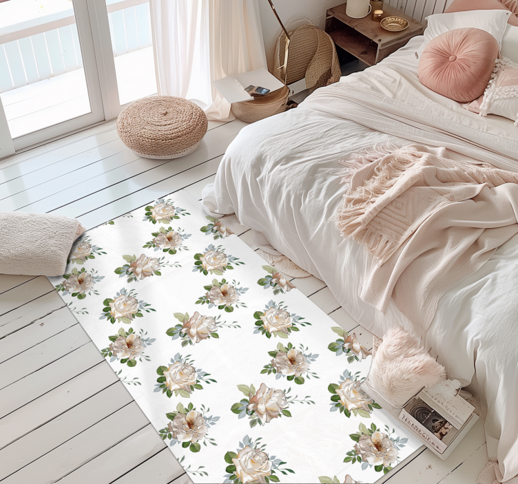 Tapis vinyle fleurs et plantes élégance florale  - TenStickers