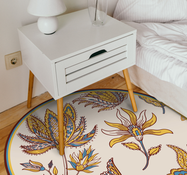 Tapis vinyle fleurs et plantes élégance florale ornée - TenStickers