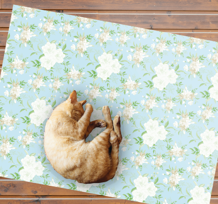 Tapis vinyle fleurs et plantes élégance florale sereine - TenStickers