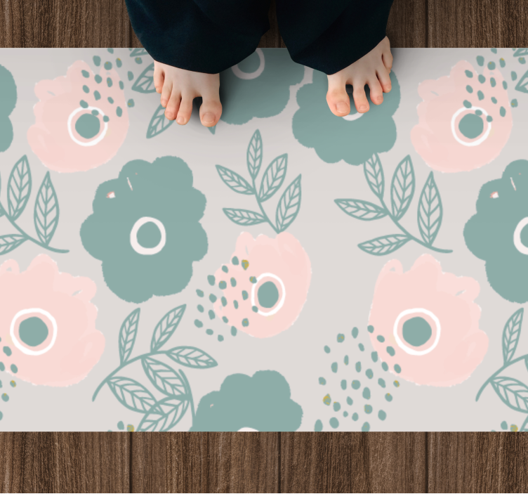Tapis vinyle fleurs et plantes élément de feuille florale - TenStickers