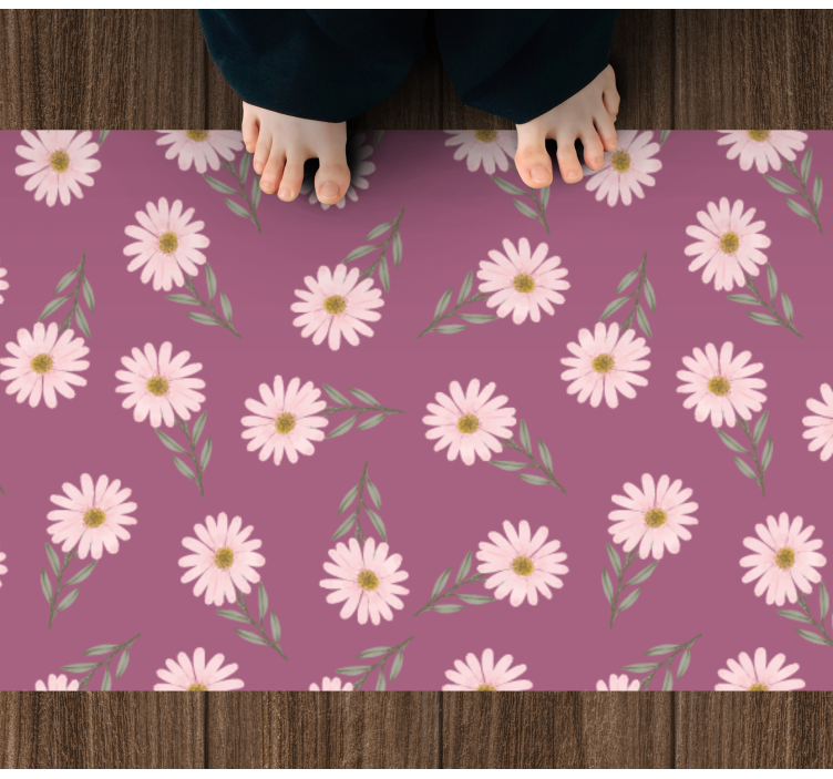 Tapis vinyle fleurs et plantes ensemble de marguerites - TenStickers