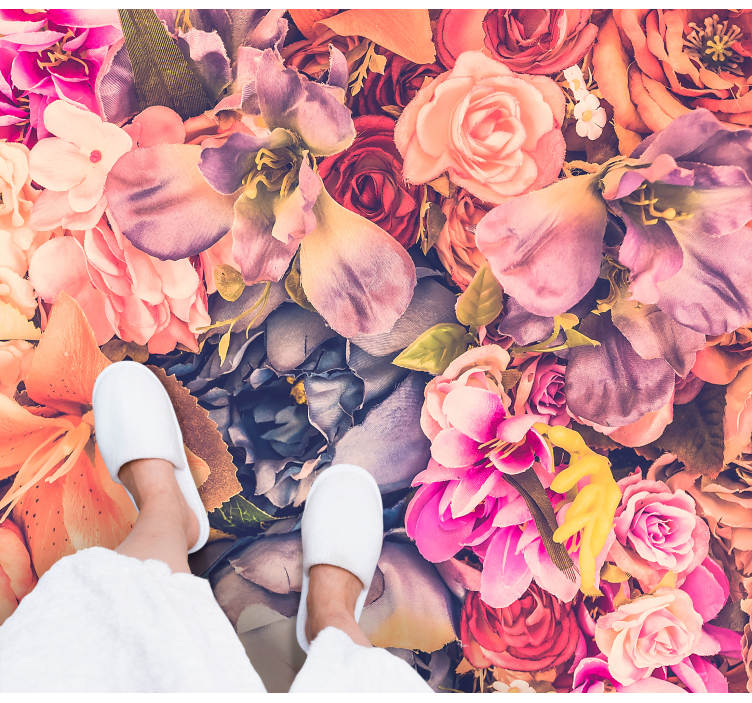 Tapis vinyle fleurs et plantes élément floral vibrant - TenStickers