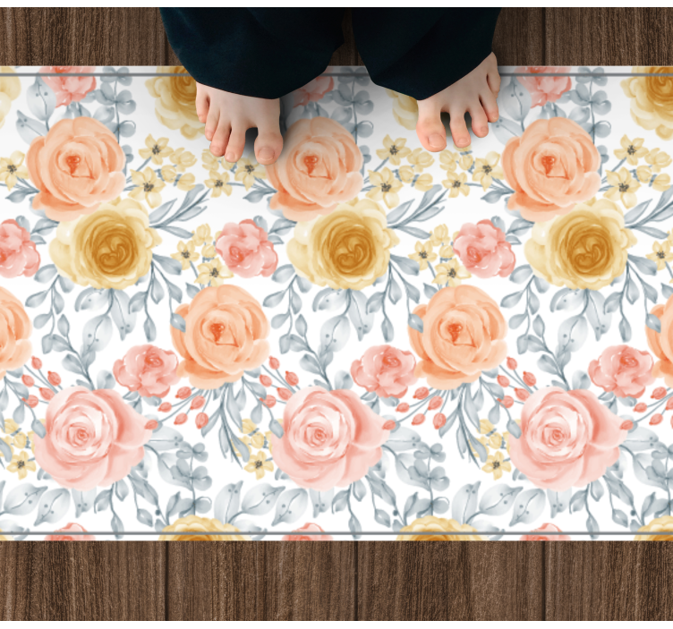Tapis vinyle entrée emblème de la fleur - TenStickers