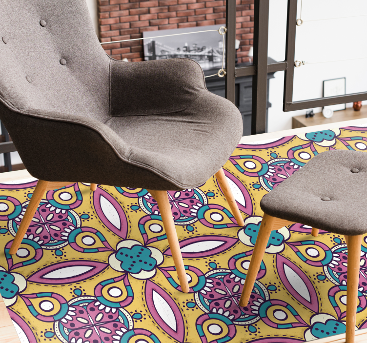 Tapis vinyle fleurs et plantes ensemble à motif floral - TenStickers