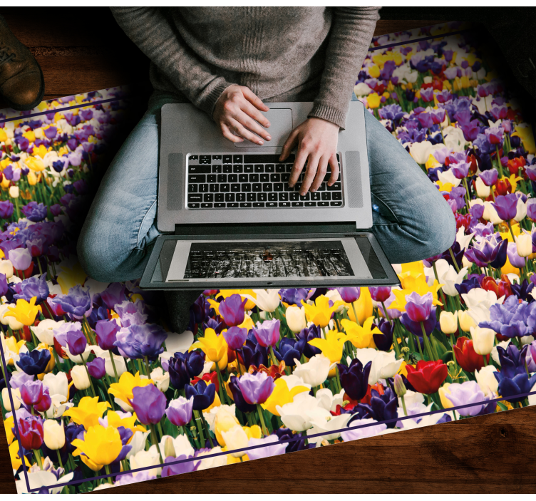 Tapis vinyle fleurs et plantes explosion réaliste et colorée - TenStickers