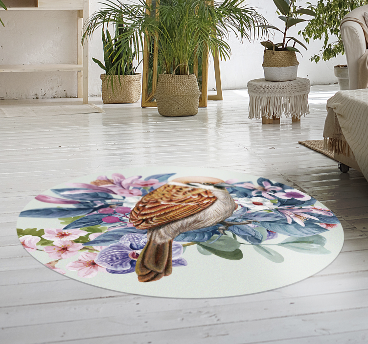 Tapis vinyle fleurs et plantes exposition de faune florale - TenStickers