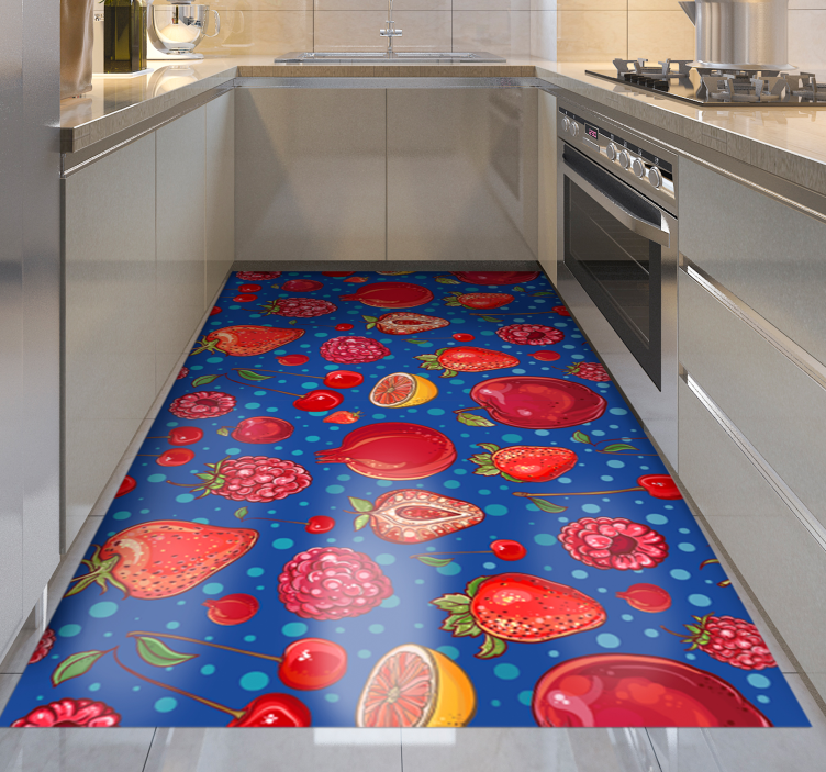 Tapis vinyle cuisine conception de baies colorées - TenStickers