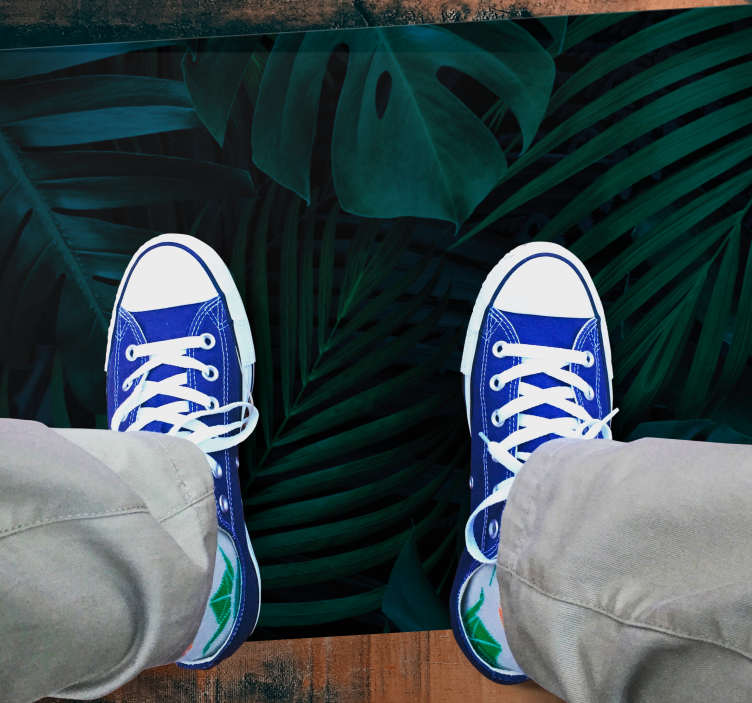 Tapis vinyle fleurs et plantes feuillage tropical - TenStickers