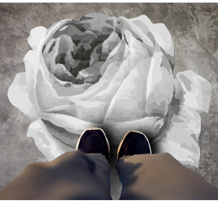 Tapis vinyle fleurs et plantes fleur de rose - TenStickers