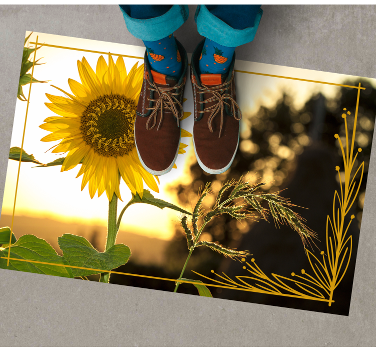 Tapis vinyle fleurs et plantes fleur de tournesol - TenStickers