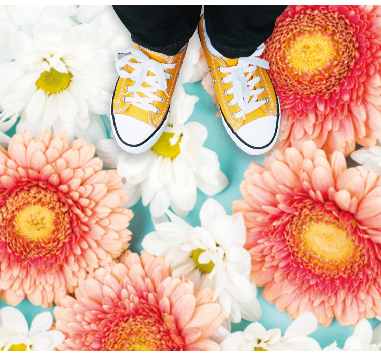 Tapis vinyle fleurs et plantes fleur vibrante - TenStickers