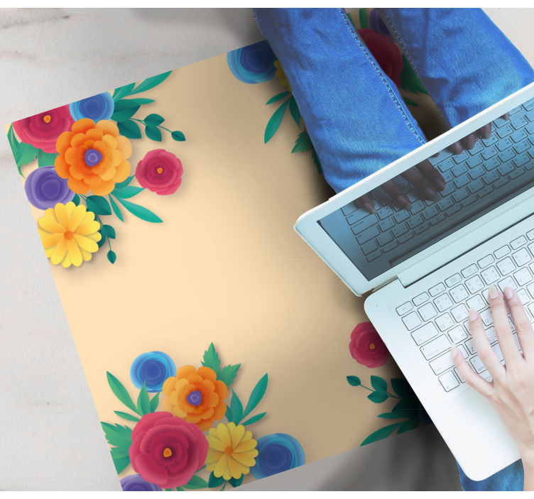 Tapis vinyle fleurs et plantes floraison vive - TenStickers