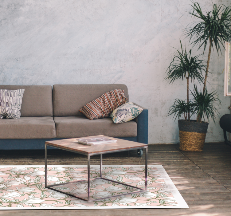 Tapis vinyle fleurs et plantes illustration florale - TenStickers