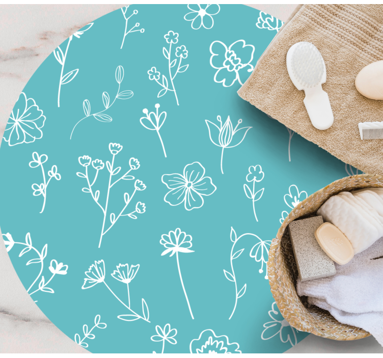 Tapis vinyle fleurs et plantes illustrations élégantes - TenStickers