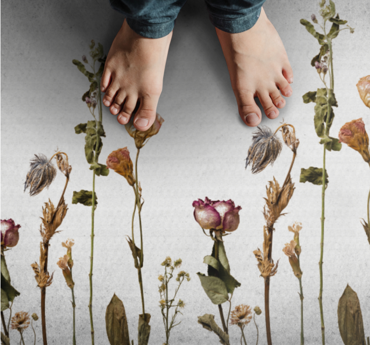 Tapis vinyle fleurs et plantes imagerie botanique - TenStickers