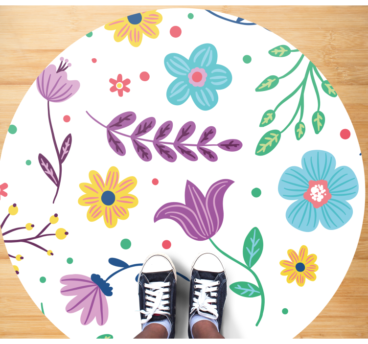 Tapis vinyle fleurs et plantes inspiration florale vivante - TenStickers