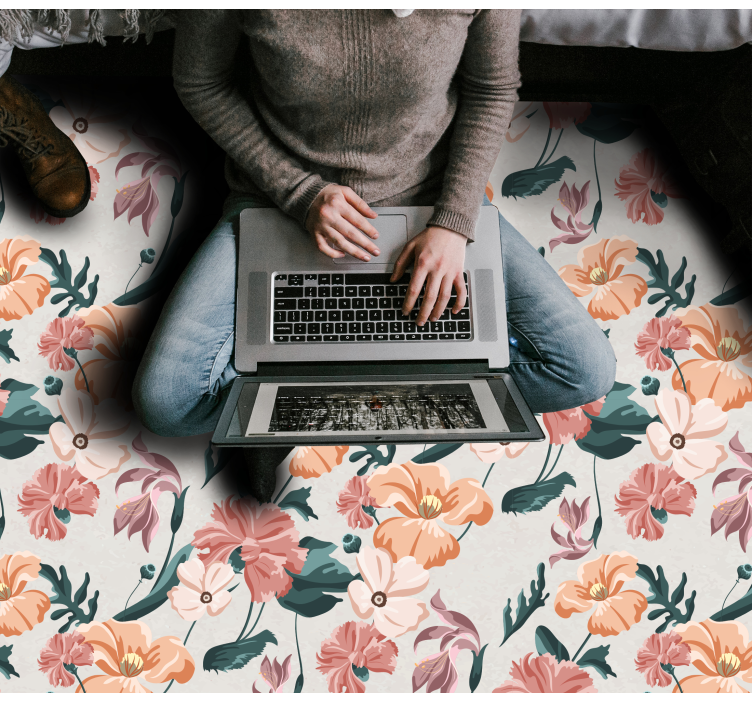 Tapis vinyle fleurs et plantes joie botanique - TenStickers