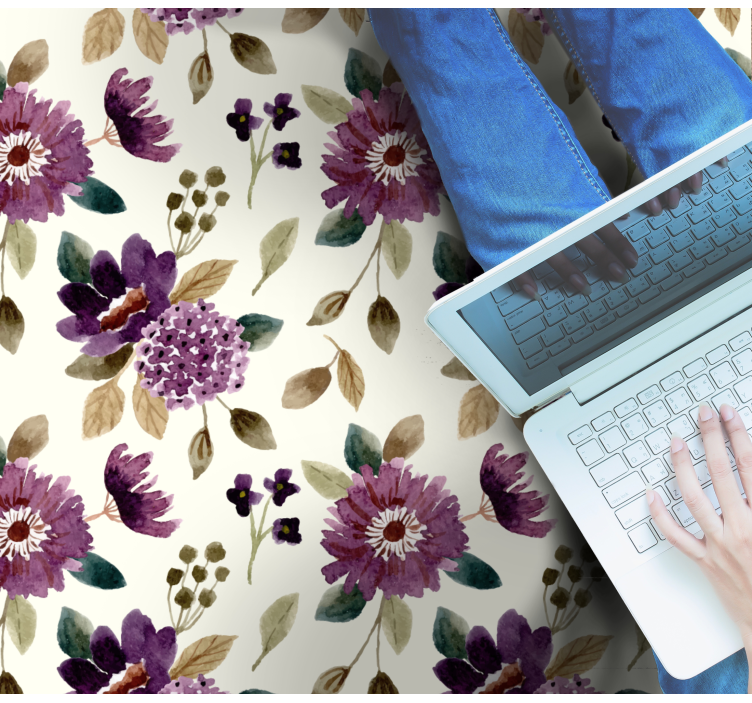 Tapis vinyle fleurs et plantes joie épanouie - TenStickers