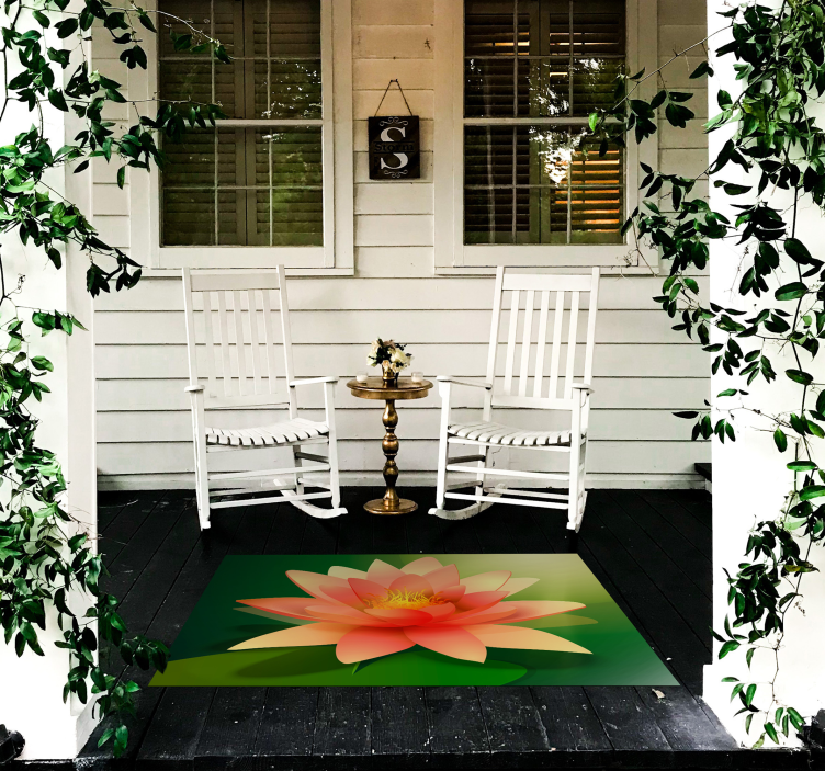 Tapis vinyle fleurs et plantes lotus en éclosion - TenStickers