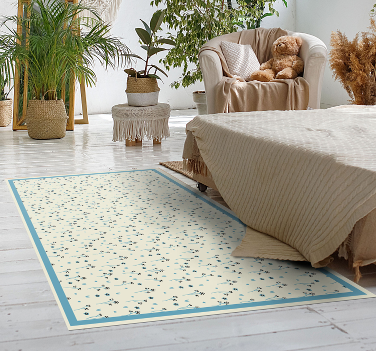Tapis vinyle chambre motif botanique subtil - TenStickers