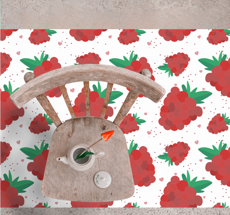 Tapis vinyle fleurs et plantes motif de baies vibrant - TenStickers