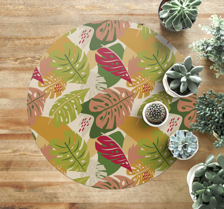 Tapis vinyle fleurs et plantes motif de feuillage tropical - TenStickers