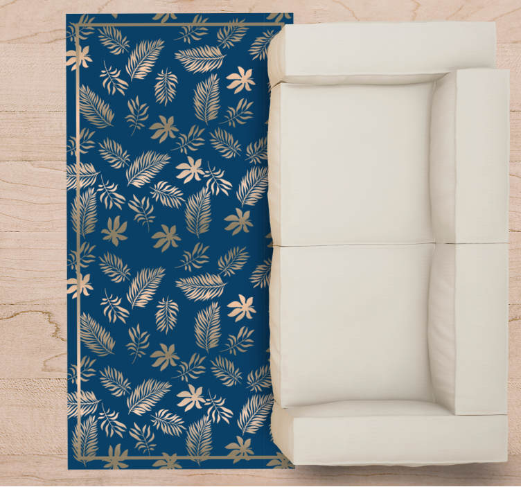 Tapis vinyle fleurs et plantes motif de feuilles tropicales - TenStickers