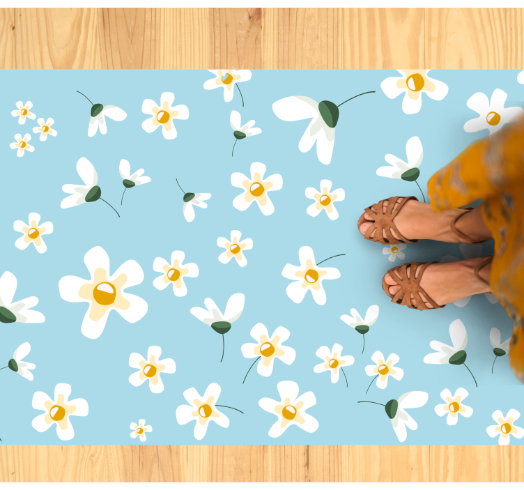Tapis vinyle fleurs et plantes motif de fleur de marguerite - TenStickers