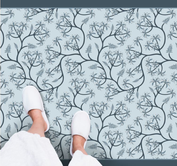 Tapis vinyle fleurs et plantes motif de silhouette botanique - TenStickers