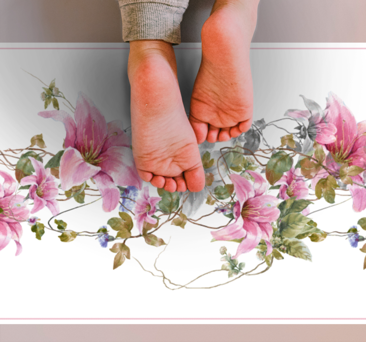 Tapis vinyle nature motif de vigne florale - TenStickers