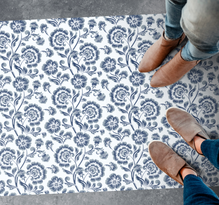 Tapis vinyle fleurs et plantes motif d'élégance florale - TenStickers