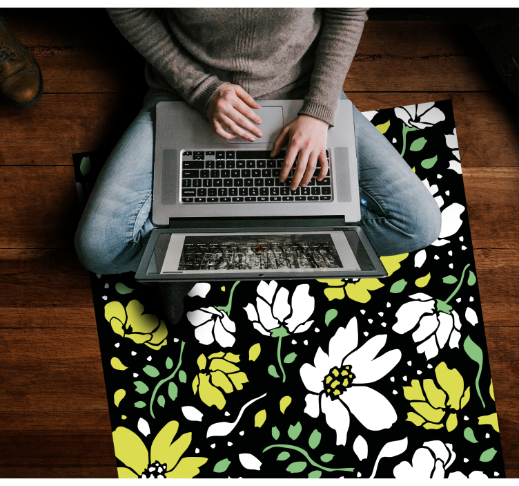 Tapis vinyle fleurs et plantes motif floral audacieux - TenStickers