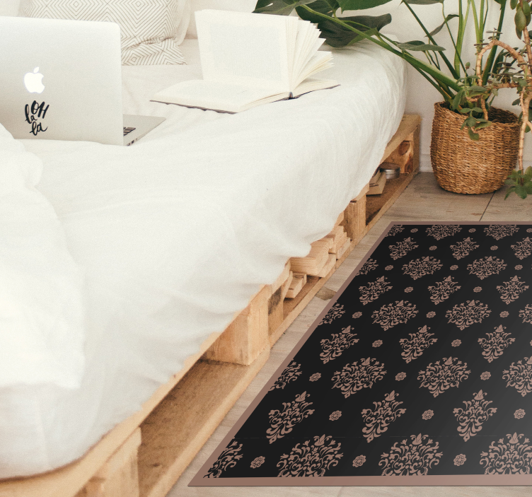 Tapis vinyle fleurs et plantes motif ornemental classique - TenStickers