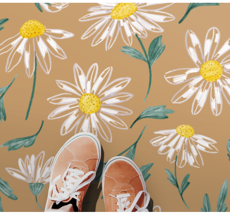 Tapis vinyle fleurs et plantes motif pétales de marguerite - TenStickers